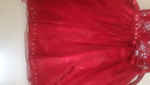 FREE New Baniyan With Red Satin Party Dress.
