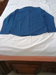Men's Blue Dotted Long Sleeve Shirt