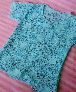 Handmade Crochet Blue Tunic Top