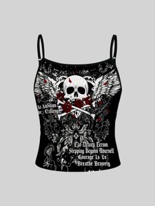 6410. Gothic Skull Print Cami Top