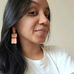 Yellow + Pink Striped Dangle Earrings