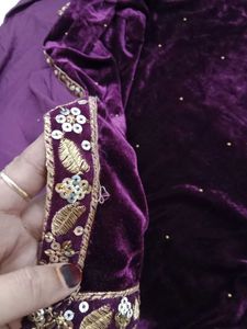 Velvet Embellished Saree