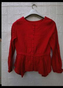 Chic Red Peplum Blouse