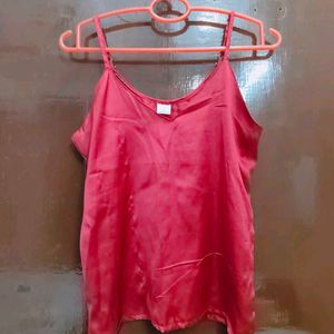 Red Satin Cami Top