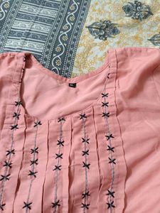 Pink Embroidered Kurta