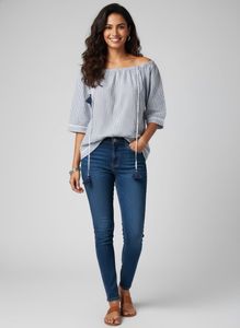 m&s Striped Tassel Blouse