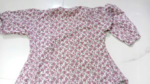 white colour printed peplum top