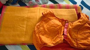Orange /Yellow Saree with Blouse