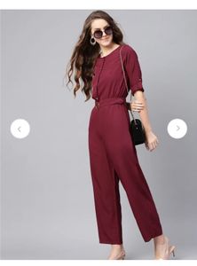 Stylish Maroon Jumpsuit