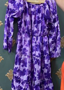 Purple Floral Tiered Maxi Dress