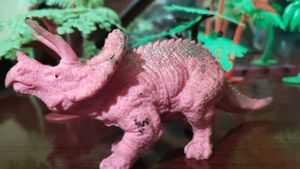 Pink Triceratops Toy Dinosaur