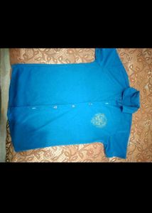 Blue Polo Shirt with Emblem