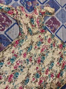 Floral Print Anarkali Gown