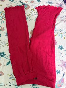 Vibrant Pink Pleated Palazzo Pants