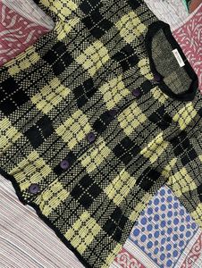 Plaid Knit Cardigan