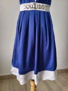 Chic Blue &amp; White Cocktail Dress