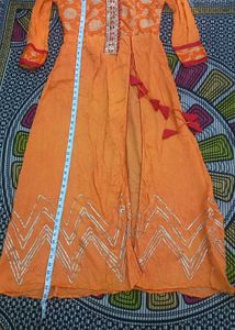 Orange Kurta Set with Red Inner