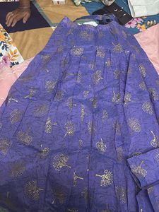 Purple Tree Print Ethnic Skirt