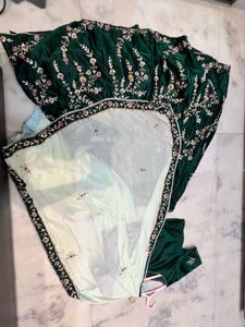 Elegant Heavy Teal Green Embroidered Lehenga Set