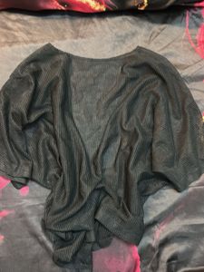 Black Sheer Kimono Cover-Up/ shrug