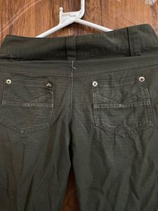 Olive Green Cargo Capris Y2K