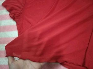 Sheer Red Cropped Top