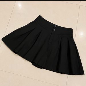Black Pleated Mini Shorts