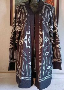 Boho Pattern Long Cardigan