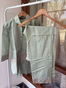 Elegant Pastel co-ord Set with Embroidery