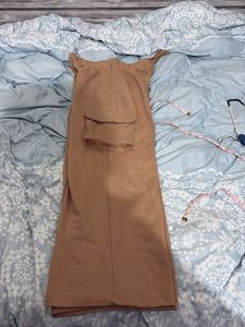 Tan Wide Leg Cargo Pants