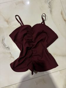 Burgundy Crop Top &amp; Flared Skirt Co-ord Set 🍷✨