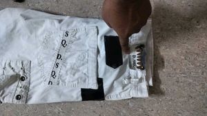 Cream Cargo Pants with Eyelet Details