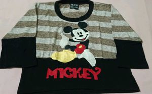 Mickey Mouse Striped Long Sleeve Top