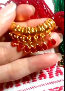 Stunning Gold Pendant with Red Stones
