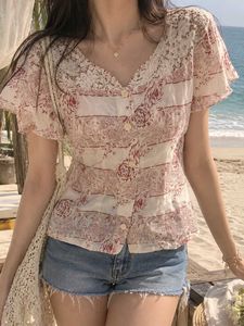 vintage Boho Floral Lace Top cottagecore