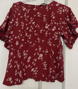 Floral Flutter Sleeve Top