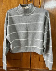 Striped Mock Neck Sweater