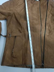 Brown Faux Suede Moto Jacket