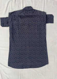 Stylish Men's Blue Paisley Print Shirt