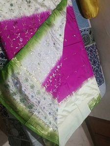 Elegant Pink Floral embroidered saree