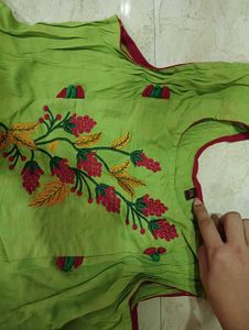 Green Embroidered Dress