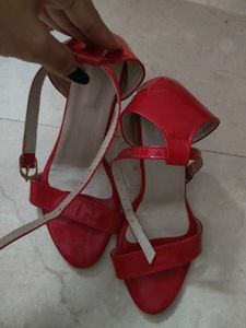 Red Patent Heels with Ankle Strap