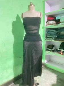 Chic Black Sheer Tube Dress