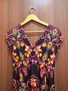 Label Ritu Kumar Boho Paisley Print V-Neck Dress