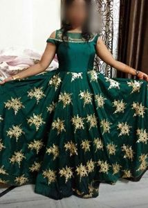 Reception wedding green gown
