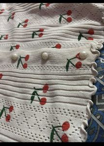 Cute Cherry Pattern Knit Top