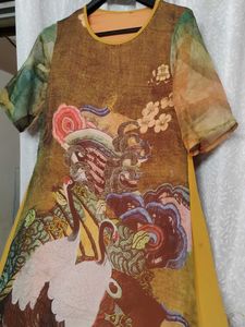 Unique Crane Print Ethnic kurty