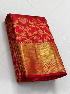 Banarasi Soft silk sarees Red Festive