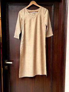 Elegant Beige Golden Kurta