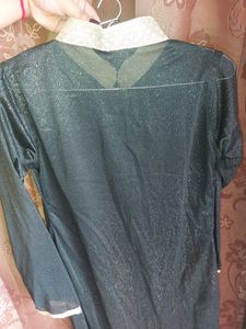 Black Party Wear Shimmery Indowestern Shrug